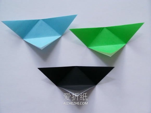 怎么折纸模块化三角形收纳盒的折法图解- www.aizhezhi.com
