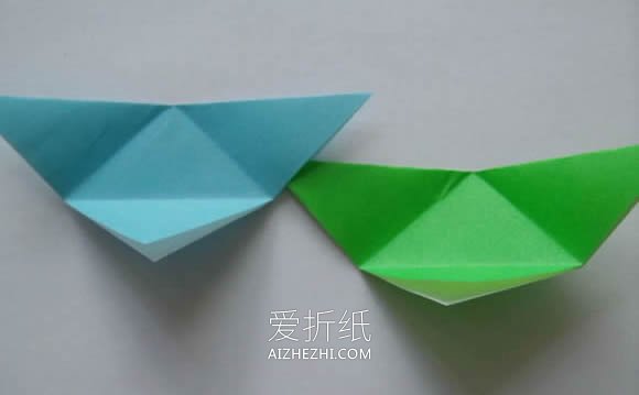 怎么折纸模块化三角形收纳盒的折法图解- www.aizhezhi.com