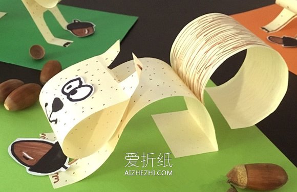 怎么简单做卡纸松鼠的手工制作方法教程- www.aizhezhi.com