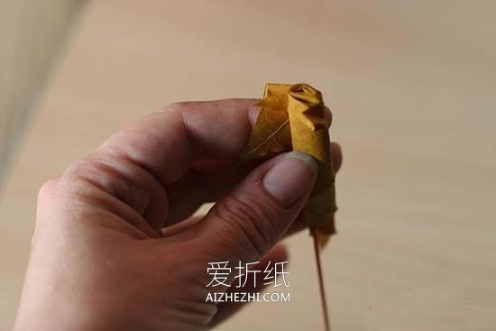 怎么做树叶玫瑰花的简单手工制作教程- www.aizhezhi.com