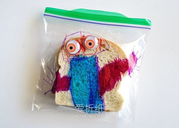 怎么做带有搞笑表情的三明治袋手工制作教程- www.aizhezhi.com