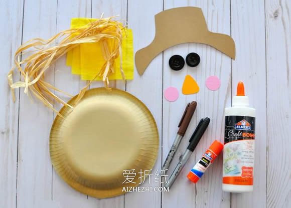 幼儿园怎么做纸盘稻草人的手工制作方法- www.aizhezhi.com