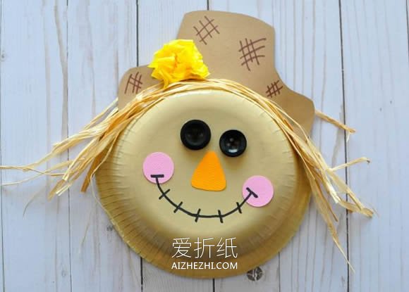 幼儿园怎么做纸盘稻草人的手工制作方法- www.aizhezhi.com