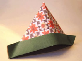 怎么折纸尖顶小帽子的折法图解最简单