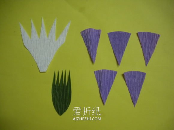 怎么做皱纹纸牵牛花的手工制作方法图解- www.aizhezhi.com