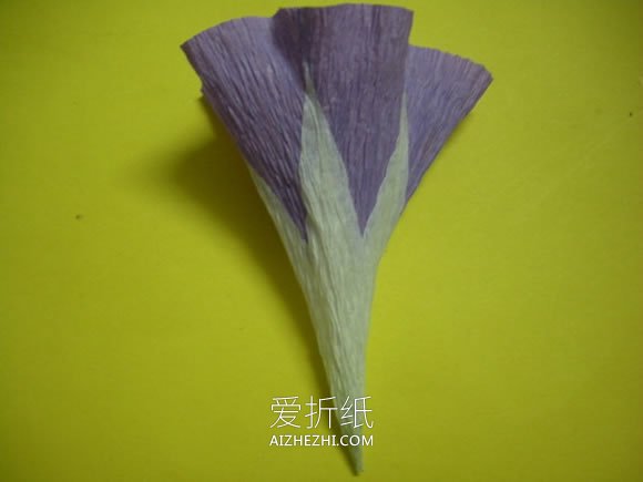 怎么做皱纹纸牵牛花的手工制作方法图解- www.aizhezhi.com