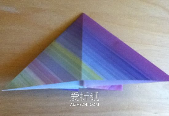 怎么折纸很酷三角玫瑰花的折法步骤图解- www.aizhezhi.com