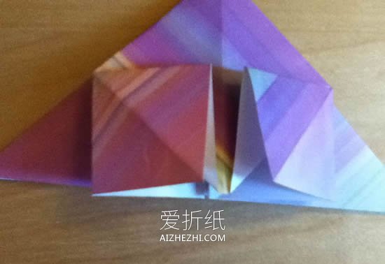 怎么折纸很酷三角玫瑰花的折法步骤图解- www.aizhezhi.com