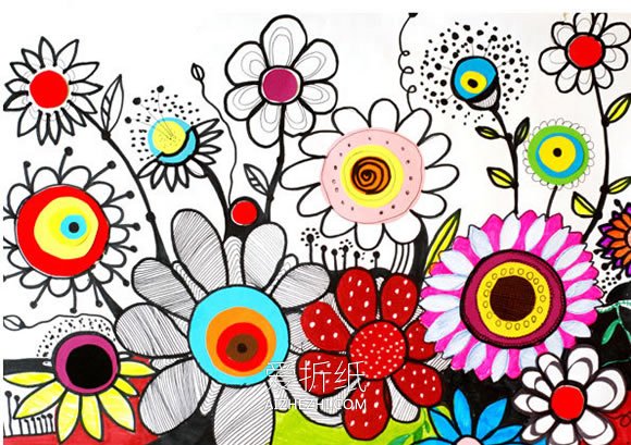 怎么手工做花朵贴画的制作方法简单又好看- www.aizhezhi.com