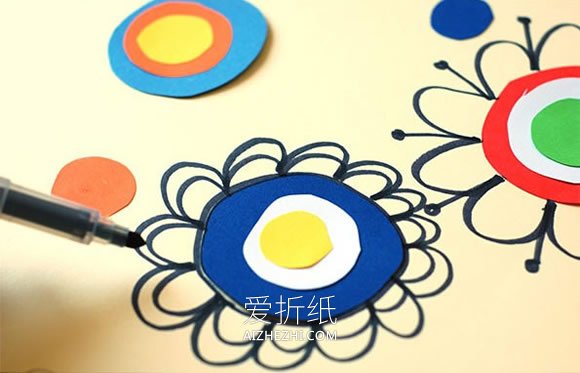 怎么手工做花朵贴画的制作方法简单又好看- www.aizhezhi.com
