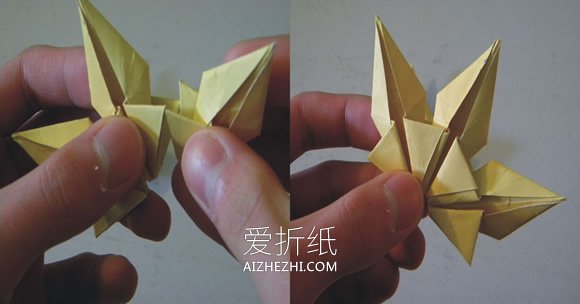 怎么折纸组合立体太阳的折法图解步骤- www.aizhezhi.com