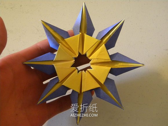 怎么折纸组合立体太阳的折法图解步骤- www.aizhezhi.com