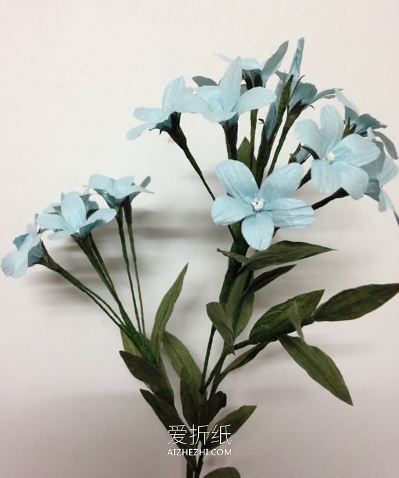 怎么做纸藤蓝雪花的手工制作方法图解- www.aizhezhi.com