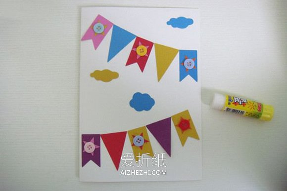 怎么做国庆节旗帜贺卡的手工制作方法- www.aizhezhi.com