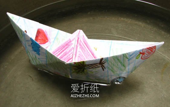 怎么折纸简单又漂亮小纸船的折法步骤图- www.aizhezhi.com