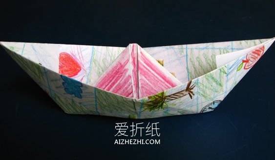 怎么折纸简单又漂亮小纸船的折法步骤图- www.aizhezhi.com