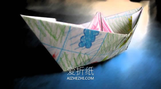 怎么折纸简单又漂亮小纸船的折法步骤图- www.aizhezhi.com