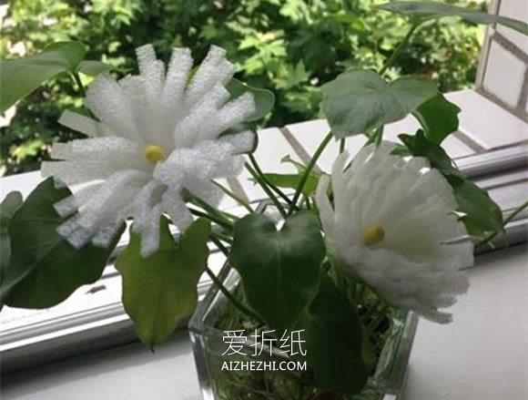 怎么做重阳节泡沫簿膜菊花的手工制作方法- www.aizhezhi.com