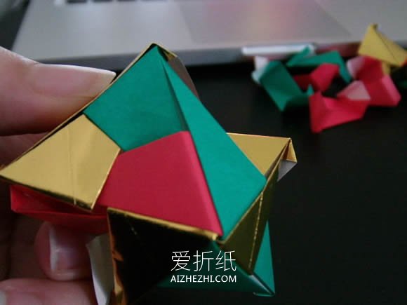 怎么手工折纸二十面体的折法详细图解步骤- www.aizhezhi.com