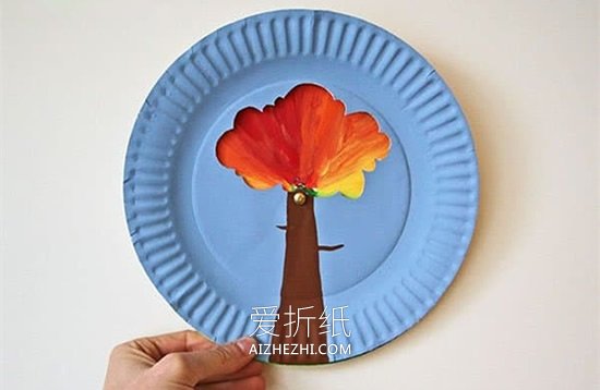 怎么用纸盘做四季变化大树的制作方法教程- www.aizhezhi.com