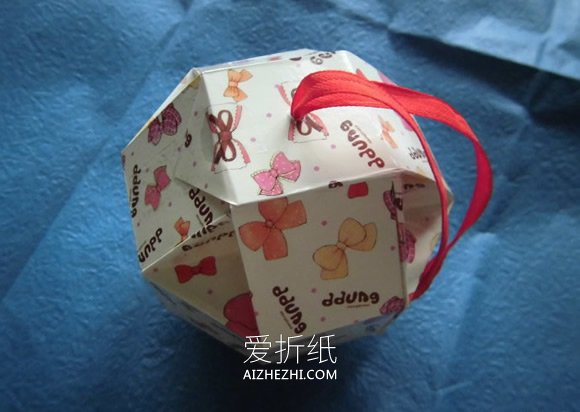 怎么折纸八面玲珑绣球礼品盒的折法详细图解- www.aizhezhi.com