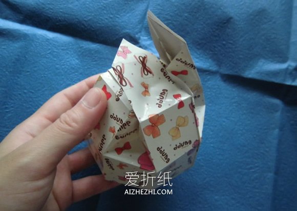 怎么折纸八面玲珑绣球礼品盒的折法详细图解- www.aizhezhi.com