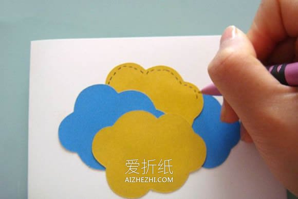 怎么做父亲节星星雨卡片的手工制作步骤- www.aizhezhi.com