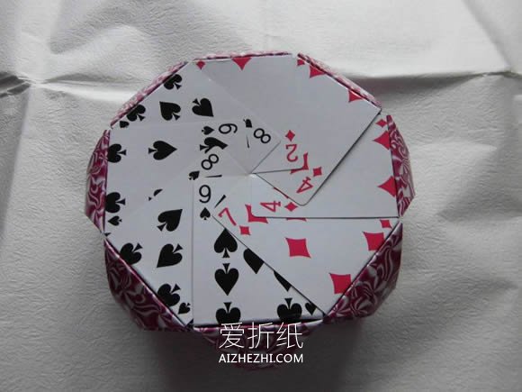 怎么用扑克牌折果盘收纳盒的制作方法图解- www.aizhezhi.com