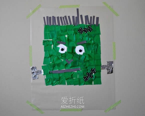 怎么做万圣节科学怪人墙饰贴画的制作方法- www.aizhezhi.com