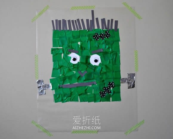 怎么做万圣节科学怪人墙饰贴画的制作方法- www.aizhezhi.com