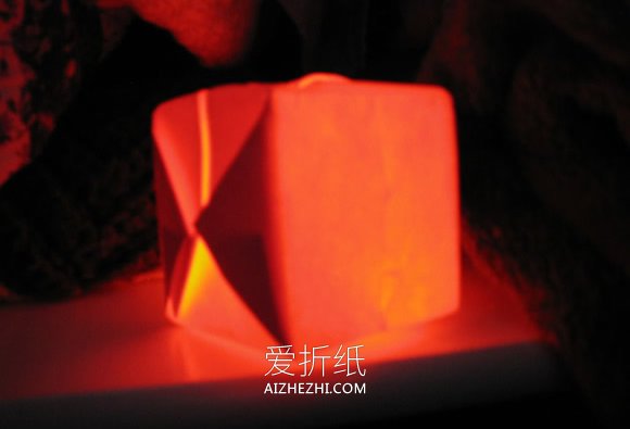 怎么折纸立方体的折法图解 放入LED灯变灯笼- www.aizhezhi.com