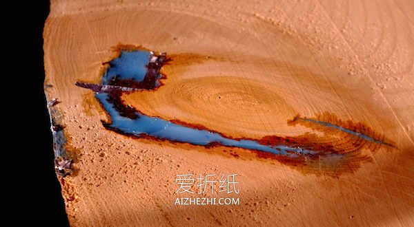 怎么用树脂改造裂开木板 制作夜光搁板置物架- www.aizhezhi.com