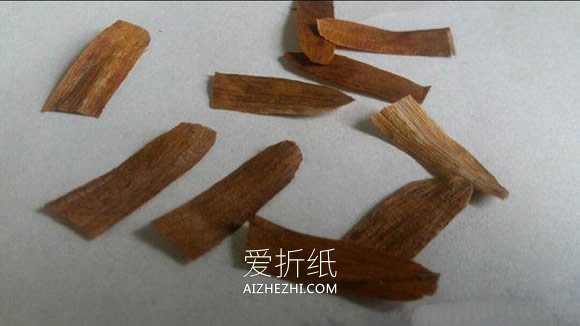 怎么用落叶做花朵的简单手工制作教程- www.aizhezhi.com