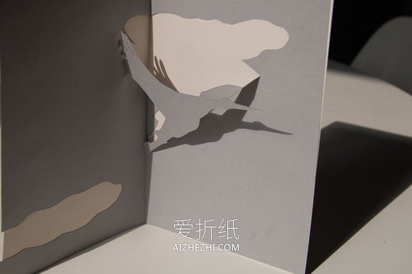 怎么做情人节立体鸽子/鹳贺卡的制作方法图解- www.aizhezhi.com