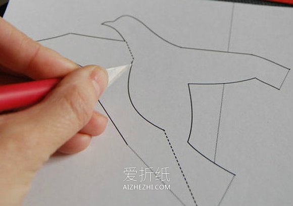 怎么做情人节立体鸽子/鹳贺卡的制作方法图解- www.aizhezhi.com