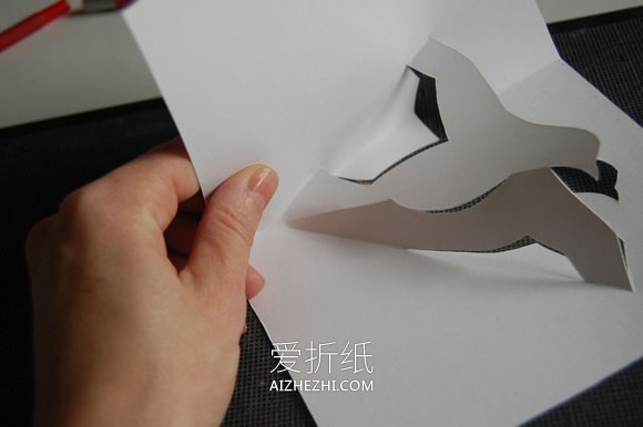 怎么做情人节立体鸽子/鹳贺卡的制作方法图解- www.aizhezhi.com