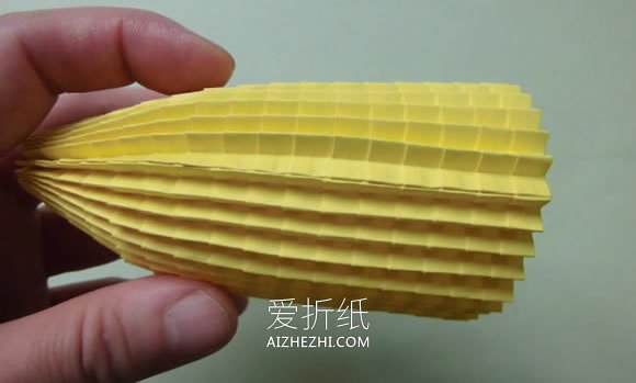 怎么折纸复杂立体玉米的折法步骤图解- www.aizhezhi.com