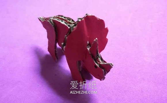 怎么用硬纸板做立体三角龙的手工制作教程- www.aizhezhi.com