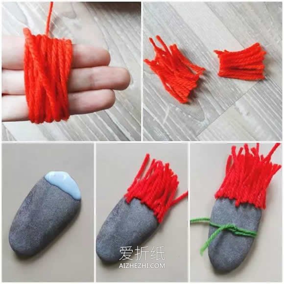 怎么用鹅卵石和毛线做万圣节怪物小人的方法- www.aizhezhi.com