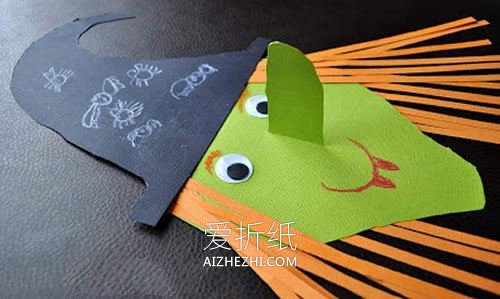 怎么做万圣节卡纸女巫的手工制作方法- www.aizhezhi.com