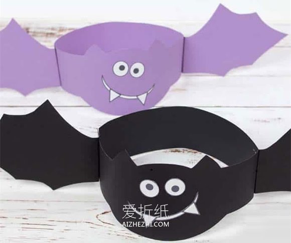 怎么用卡纸做万圣节蝙蝠帽子头饰的制作方法- www.aizhezhi.com