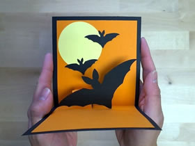 怎么做万圣节立体蝙蝠邀请函卡片的制作方法