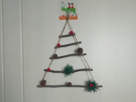 怎么做树枝圣诞树装饰的制作方法图解