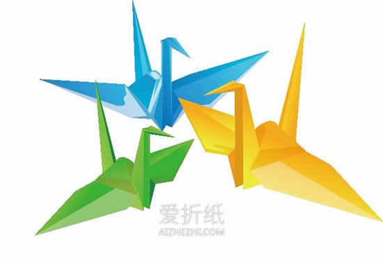 手工折纸祈福千纸鹤的折叠方法步骤图- www.aizhezhi.com