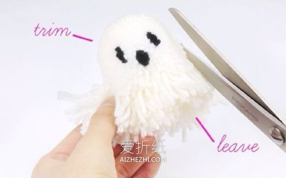 怎么做万圣节毛线幽灵的手工制作图解教程- www.aizhezhi.com