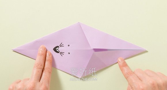 怎么折纸漂亮立体老鼠的折法步骤图解- www.aizhezhi.com