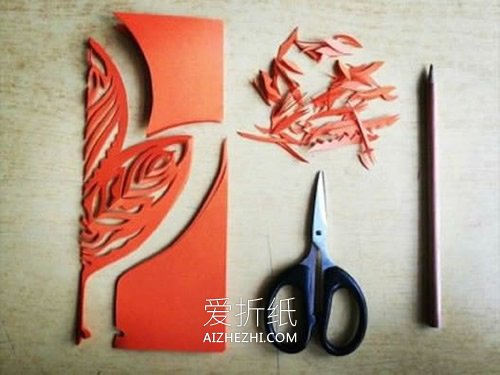 怎么一次性剪纸两片树叶的折法和剪法步骤图- www.aizhezhi.com