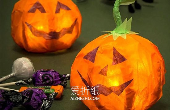 怎么用扭扭棒做万圣节南瓜灯的手工制作教程- www.aizhezhi.com