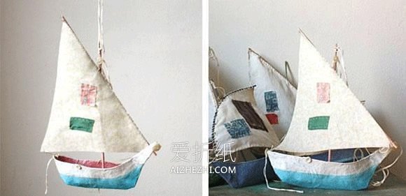怎么用硬纸片做帆船装饰品的手工制作方法- www.aizhezhi.com