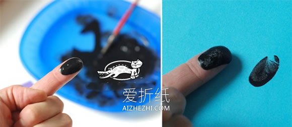 怎么用指纹画做万圣节蜘蛛书皮的制作方法- www.aizhezhi.com